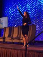 Sandra Gault addressed the Xchange Women of The Channel East event in New York City on Wednesday.