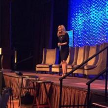 Talk-show host Leeza Gibbons addresses the XChange Women of The Channel event.